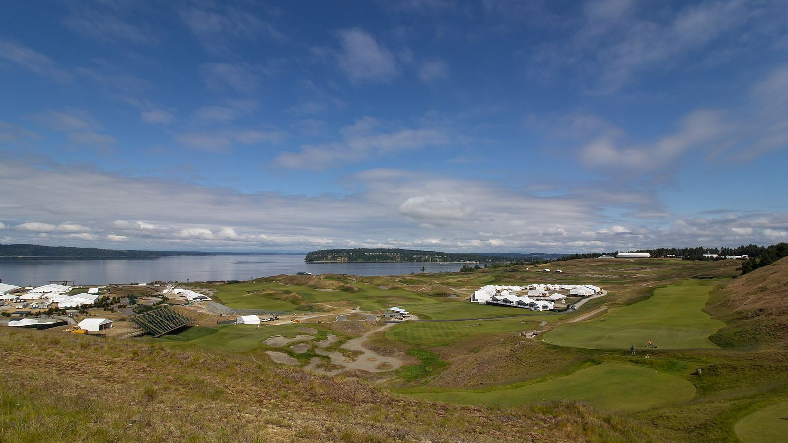 Chambers Bay's fairways and dunes above Puget Sound, a county-owned U.S. Open venue among the best public golf courses in America