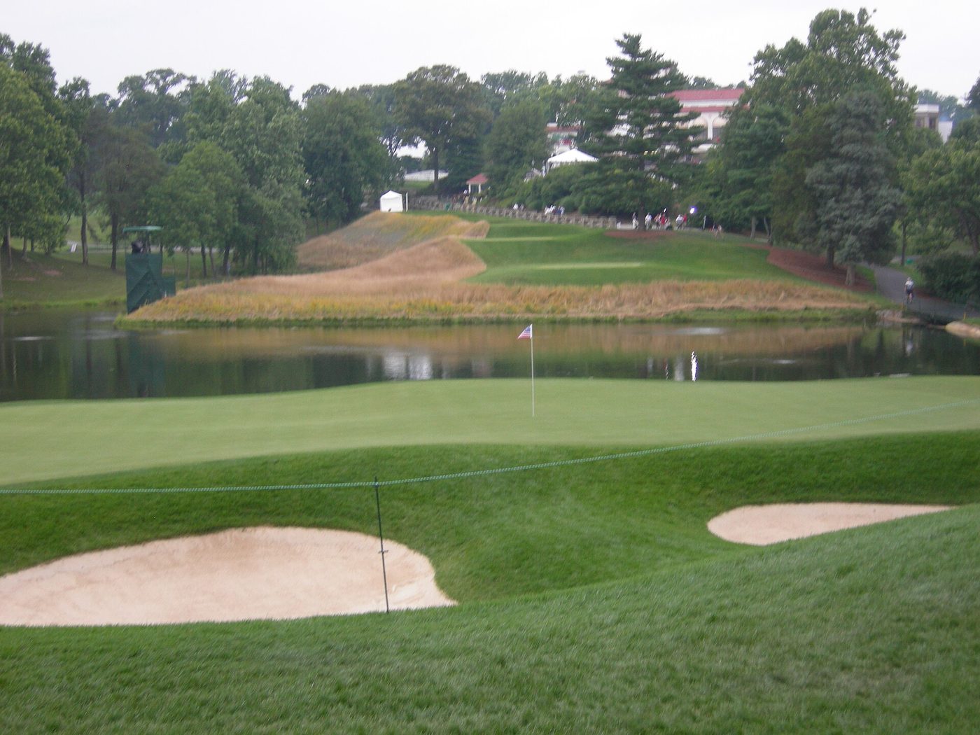 The par-3 10th hole over water on the Blue Course at Congressional Country Club in Bethesda, Maryland