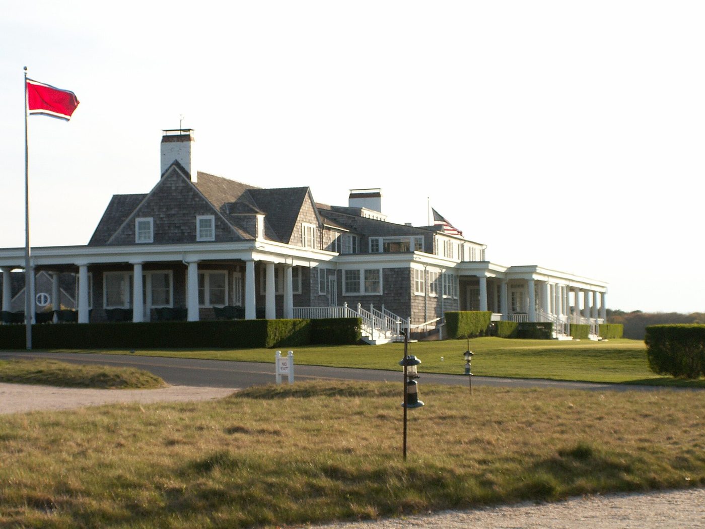 The shingled clubhouse at Shinnecock Hills Golf Club in Southampton, New York