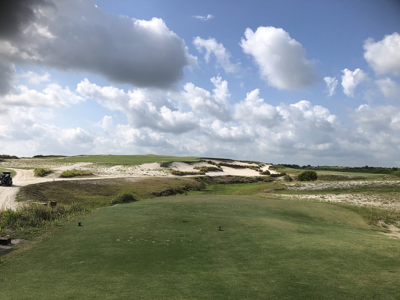Sand dunes and native grasses around the uphill par-3 fifth on Streamsong Black in Bowling Green, Florida